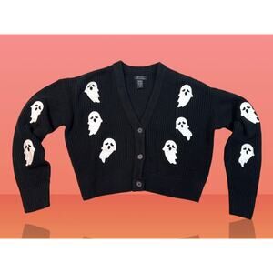 Sweet Society Hot Topic Ghosts Cardigan Sweater Women's Medium Halloween